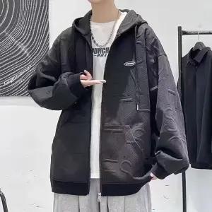 키체샵 블랙 면 가을 남친 집업 가디건 후드 봄가을 블레이저 상의 트레이닝 HO3