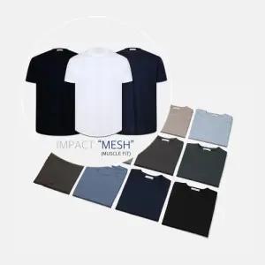 [엠클로]남자 머슬핏 기능성 메쉬 여름 반팔 쿨 스판 티셔츠