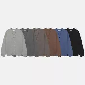 [엠클로]남자 오버핏 램스울 브이넥 니트 가디건