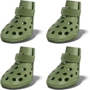 뜨거운 포장용 개 신발 조절 가능한 스트랩과 미끄럼 방지 밑창이 있는 통기성 부츠 발 보호대 간편한