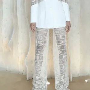 EAMT 여성용 팬츠 춘추 비치는 씨쓰루 롱팬츠 EUNG1