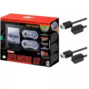 닌텐도 슈퍼 엔터테인먼트 시스템 SNES 클래식 에디션 6피트 길이의 확장 케이블 2개 [비디오 게임]