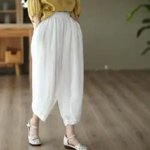 EAMT 여성용 팬츠 봄 빈티지팬츠 모시 무 벌룬 100수 EUNG1