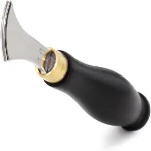 SiiRo 1.0mm 가죽 가장자리 크리저 작업용 스테인리스 스틸 도구 나무 손잡이가 있는 제작