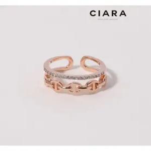 [씨아라]CIARA 14K Trieste 투라인 버튼체인 반지(GoldPlated)