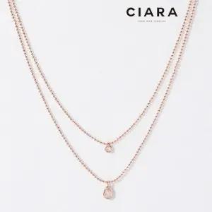 [씨아라]CIARA 14K Liveri 워터드랍캐럿 투라인 목걸이(GoldPlated)