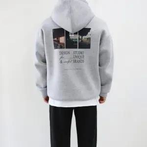 [엠클로]남자 오버핏 네오프렌 스튜디오 프린팅 후드 맨투맨