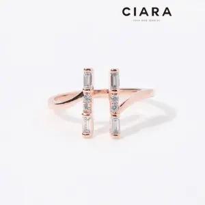 [씨아라]CIARA 14K Saviano 오블롱스톤 H라운드 반지(GoldPlated)