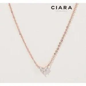 [씨아라]CIARA 14K Jenne 뜨레 큐브스톤 하트셰잎 목걸이(GoldPlated)