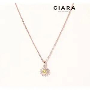 [씨아라]CIARA 14K Carro 데이지셰입 빅스톤 포인트 목걸이(GoldPlated)