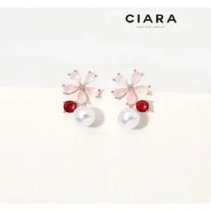 [씨아라]CIARA 14K Gorga 컬러스톤 데이지셰입 진주 귀걸이(SilverPin)