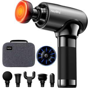 히치 마사지 건 딥 티슈와 히트 , 휴대용 머슬 백 마사지기, 케이스, 운동선수 완화를 위한 6가지 대체품이 포함된 타악기