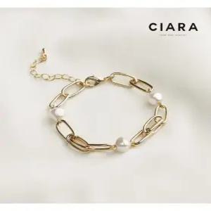 [씨아라]CIARA 16K Bergamo 체인 진주 팔찌(GoldPlated)