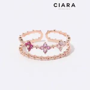 [씨아라]CIARA 14K Lainate 뜨레 플라워 더블라인 반지(GoldPlated)