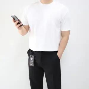 [엠클로]남자 링클프리 기능성 머슬핏 라운드 반팔 티셔츠