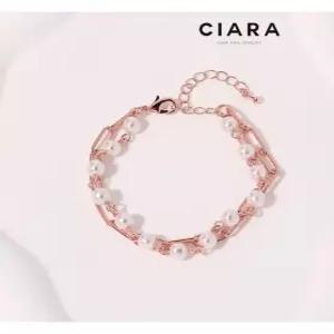 [씨아라]CIARA 14K Verona 씬체인 투라인 진주 팔찌(GoldPlated)