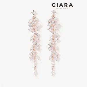 [씨아라]CIARA 14K Perego 빅리프 롱 드랍 귀걸이(SilverPin)