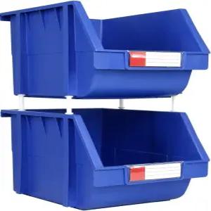 DJC 공급 대형 8.4인치 X 11인치 6.9인치 BLUE 헤비 듀티 열가소성 보관함 정리함 스태커블 걸이식 사이드