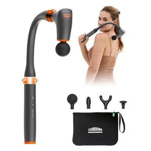 뒷목 근육통 완화를 위한 컨버터블 마사지 건 딥 티슈 - 탈부착 가능한 긴 손잡이 휴대용 케이스가 있는 전동 핸드헬드 타악기 어깨 도구 FSA-HSA 적격