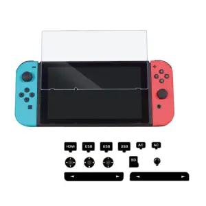 닌텐도스위치 강화유리필름 먼지방지마개 세트 라이트 신버전 OLED 게임 케이스 충전기 보호 컨트롤러 악세