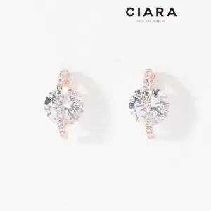 [씨아라]CIARA 14K Saviano 풀샤이닝 빅스톤 하프서클 귀걸이(GoldPlated)