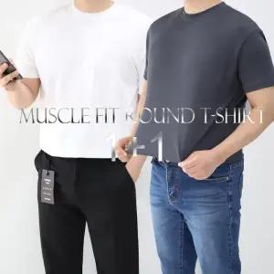[엠클로][1 1] 남자 기능성 머슬핏 라운드 반팔 티셔츠