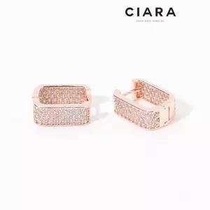 [씨아라]CIARA 14K Saviano 풀샤이닝 스퀘어 원터치 귀걸이(GoldPlated)