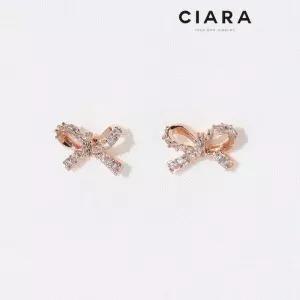 [씨아라]CIARA 14K Chieri 샤이닝라인 리본 귀걸이(SilverPin)