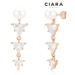 [씨아라]CIARA 14K Liveri 뜨레 트라이앵글 진주 귀걸이(GoldPlated)