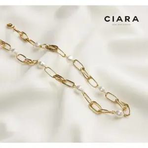 [씨아라]CIARA 16K Bergamo 체인 진주 목걸이(GoldPlated)