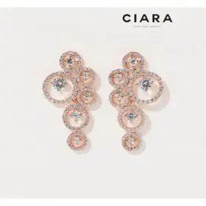 [씨아라]CIARA 14K Mantova 까로사 세이써클 샤이닝 귀걸이(SilverPin)
