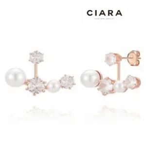 [씨아라]CIARA 14K Liveri 뜨레캐럿 두에 진주 귀걸이(GoldPlated)