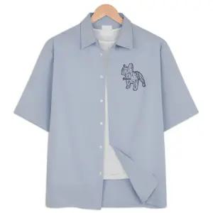 [탑보이][탑보이] 불독 프린팅 오버핏 반팔셔츠 (IN104)