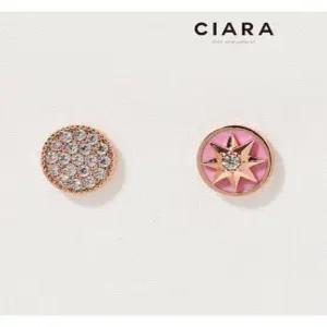 [씨아라]CIARA 14K Mantova 언발 샤이닝 스타뱃지 귀걸이(SilverPin)