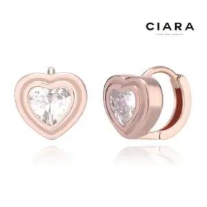 [씨아라]CIARA 14K Novara 하트카브드 원터치 귀걸이(GoldPlated)