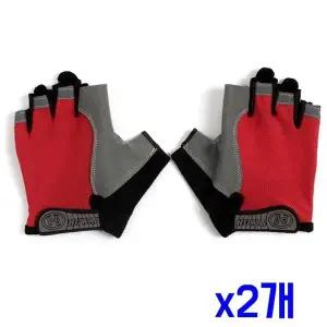 TBZ 스포츠 메쉬소재 찍찍이 반장갑(레드) x2개