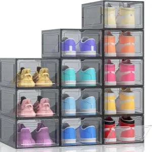 키쳐 더 두껍고 튼튼한 신발 상자 마그네틱 도어 스니커즈 세면도구 및 액세서리를 위한 강화된 헤비 듀티