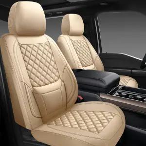 초몬스 카시트 커버 전면 쌍 자동차 SUV 트럭 세단용 유니버설 핏 에어백과 호환되는 인조 가죽 쿠션 방수