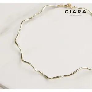 [씨아라]CIARA 16K Lazio 커브드파이프 진주 목걸이(GoldPlated)