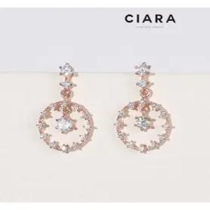 [씨아라]CIARA 14K Jenne 서클 샤이닝 샹들리에 귀걸이(SilverPin)