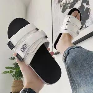 남녀공용 2컬러 여름 이중 찍찍이 아웃솔 배색 슬리퍼