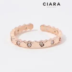 [씨아라]CIARA 14K Chieri 엣지포인트 헥사곤 크라운 반지(GoldPlated)
