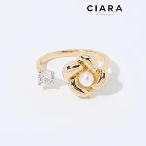 [씨아라]CIARA 14K Liveri 캐럿 앤 로즈 진주 반지(GoldPlated)