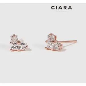 [씨아라]CIARA 14K Jenne 뜨레 큐브스톤 하트셰잎 귀걸이(SilverPin)