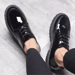 남자 둥근코 에나멜 유광구두 로퍼 캐주얼화 키높이