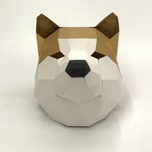 종이 가면 가면 동물 가면 입체 만들기 3d 시바견 ouhs 탈 인형탈