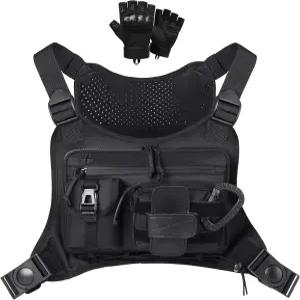 장갑을 낀 남성용 야외 스포츠 가슴 팩 여행용 EDC 가방 가벼운 리그 파우치 하이킹 자전거 타기 피트니스