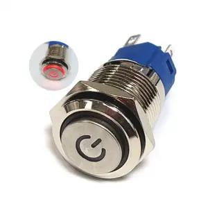12V-24V16mm방수 푸쉬버튼스위치 하이헤드 레드전원링