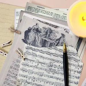 [골드스마일]다꾸 빈티지 배경지 음표 촬영용 사진배경지