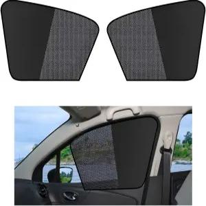 FSTURIOS 2PCS 자동차 창문 그늘막 마그네틱 커튼 자동 앞좌석 측면 커버 하프 이중 레이어 메쉬 선 블록